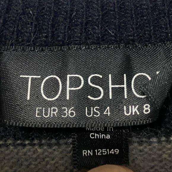 Topshop Striped Mini Dress Sweater size 4 - Picture 2 of 4